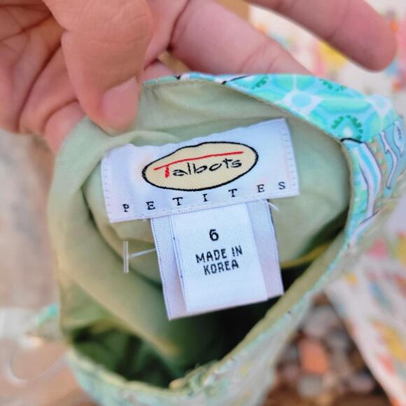 Talbots cotton mini blue and - Picture 3 of 3